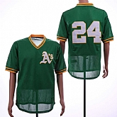 Athletics 24 Rickey Henderson Green Mesh Throwback Jersey Dzhi,baseball caps,new era cap wholesale,wholesale hats